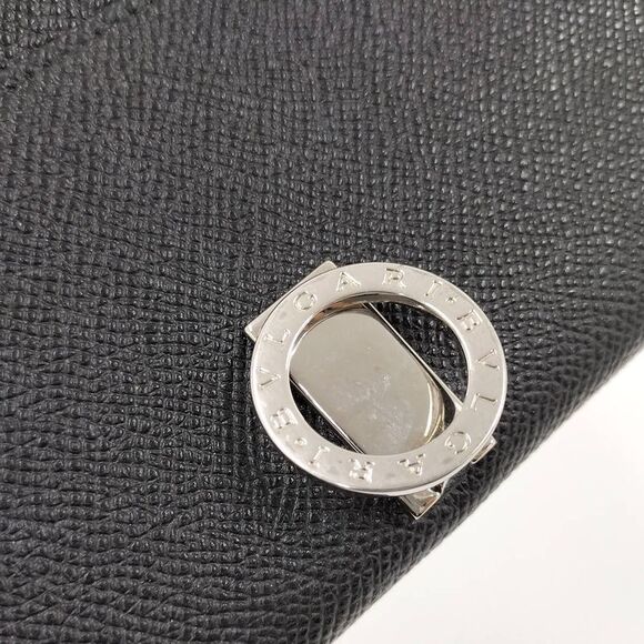 Bvlgari Bifold Long Wallet Leather Black - Picture 5 of 10